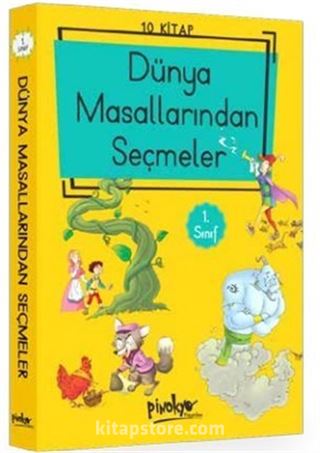 1. Sınıf Dünya Masallarından Seçmeler (10 Kitaplık Set - Düz Yazılı)