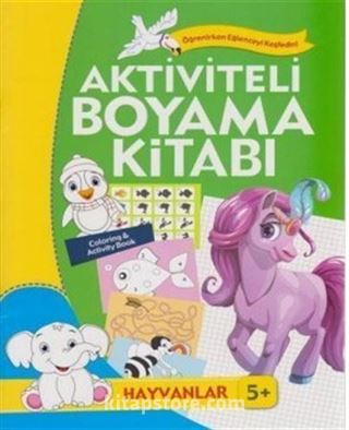 Aktiviteli Boyama Kitabı Hayvanlar - Yeşil