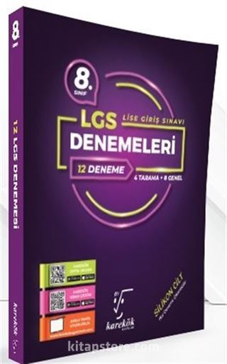 8. Sınıf LGS 12'li Deneme Seti (4 Tarama + 8 Genel)