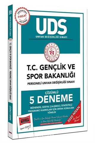 2020 UDS T.C. Gençlik ve Spor Bakanlığı Mühendis, Sosyal Çalışmacı, İstatistikçi Program Kadroları İçin Ortak Konulara Yönelik Çözümlü 5 Deneme