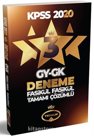 2020 KPSS Genel Yetenek Genel Kültür Tamamı Çözümlü 3 Yıldız 3 Fasikül Deneme