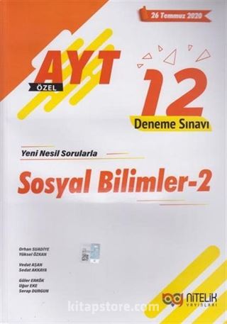 AYT Sosyal Bilimler 2 Özel 12 Deneme Sınavı