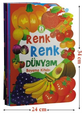 Renk Renk Dünyam Boyama Kitabı - Şekilli Kesim (5 Kitap)