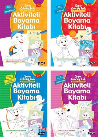 Aktiviteli Boyama Kitapları Seti (4 Kitap)