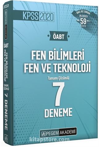 2020 KPSS ÖABT Fen Bilimleri Fen ve Teknoloji Tamamı Çözümlü 7 Deneme