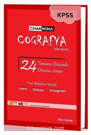 2020 KPSS Cihannüma Coğrafya 24 Deneme Çözümlü