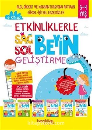 Etkinliklerle Sağ Beyin Sol Beyin Geliştirme (3-4 Yaş - 6'lı Set)