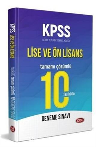 KPSS Lise Ve Ön Lisans Tamamı Çözümlü 10 Fasikül Deneme Sınavı