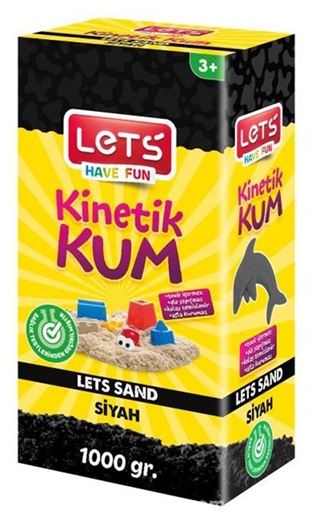 Lets Kinetik Kum 1000 gr. Siyah Karton Kutu