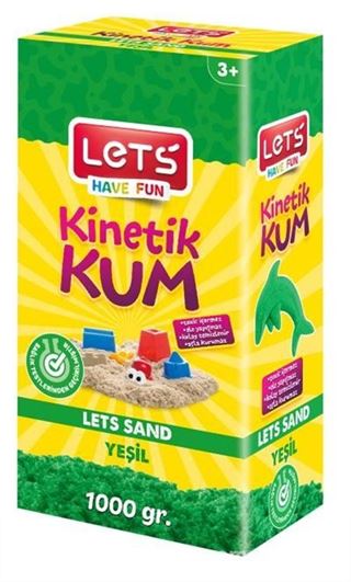 Lets Kinetik Kum 1000 gr. Yeşil Karton Kutu