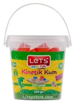 Lets Kinetik Kum 250 gr. Yeşil Plastik Kutu