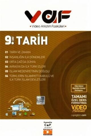 VAF 9. Sınıf Tarih Video Anlatımlı Fasiküller