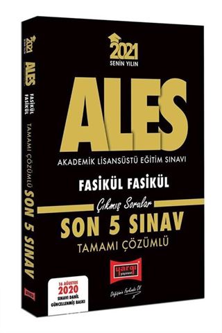 2021 ALES VIP Tamamı Çözümlü Fasikül Fasikül Son 5 Sınav Çıkmış Sorular (16 Ağustos 2020 Sınavı Dahil)