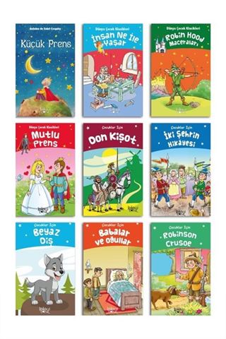 Çocuklar için Edebiyatı Seti (9 Kitap)