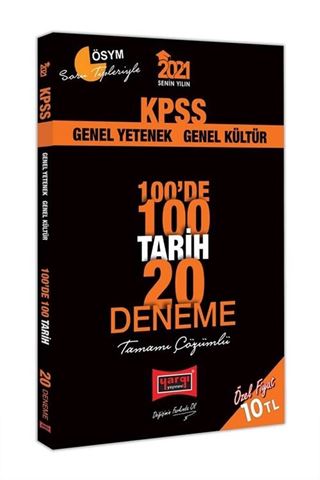 2021 KPSS Tarih 100'de 100 Tamamı Çözümlü 20 Deneme