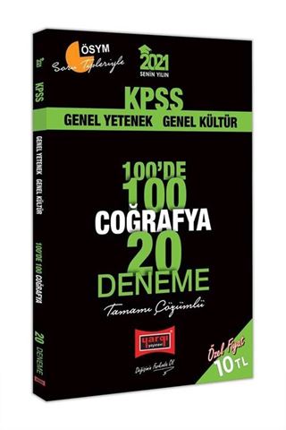 2021 KPSS Coğrafya 100'de 100 Tamamı Çözümlü 20 Deneme