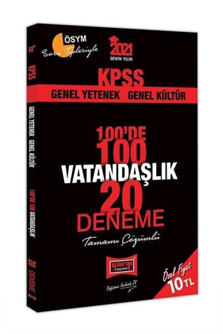 2021 KPSS Vatandaşlık 100'de 100 Tamamı Çözümlü 20 Deneme