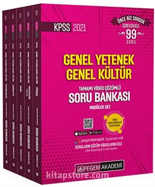 2021 KPSS Genel Yetenek Genel Kültür Tamamı Video Çözümlü Soru Bankası Modüler Set - 5 Kitap