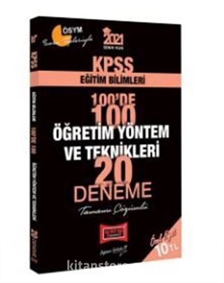 2021 KPSS Eğitim Bilimleri 100'de 100 Öğretim Yöntem ve Teknikleri Tamamı Çözümlü 20 Deneme