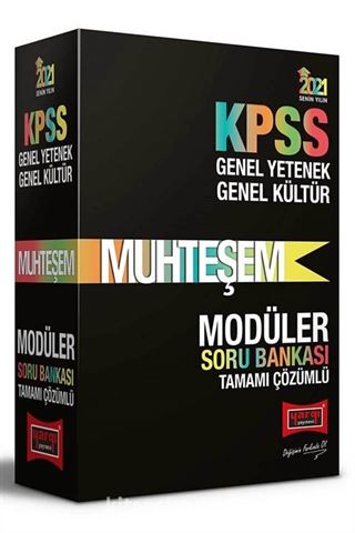 2021 KPSS Muhteşem Genel Yetenek Genel Kültür Tamamı Çözümlü Modüler Soru Bankası Seti