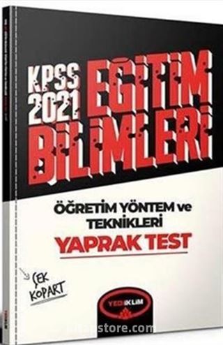 2021 Kpss Eğitim Bilimleri Öğretim Yöntem ve Teknikleri Çek Kopart Yaprak Test