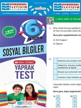 6. Sınıf Sosyal Bilgiler Video Çözümlü Yaprak Test