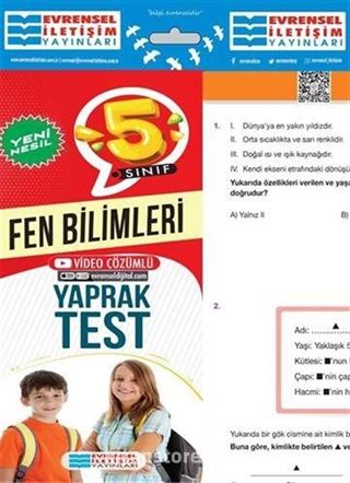 5. Sınıf Fen Bilimleri Video Çözümlü Yaprak Test