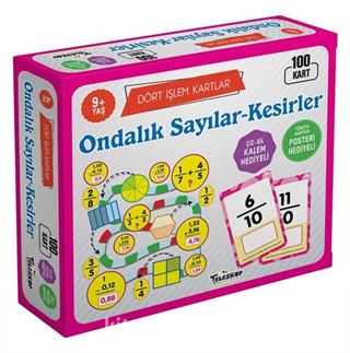 Dört İşlem Kartları - Ondalık Sayılar-Kesirler (9 Yaş)