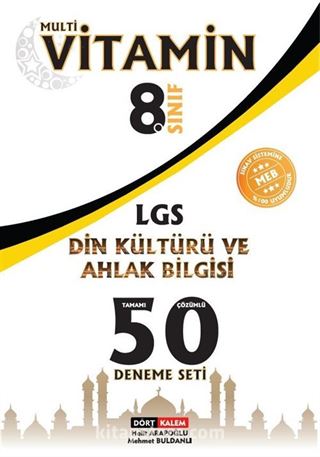 Multivitamin 8. Sınıf LGS Din Kültürü ve Ahlak Bilgisi Tamamı Çözümlü 50 Deneme Seti