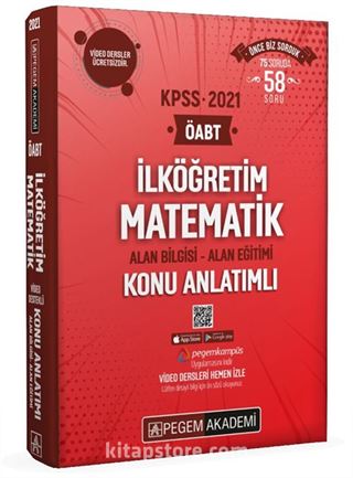 2021 KPSS ÖABT İlköğretim Matematik Video Destekli Konu Anlatımlı Modüler Set Alan Bilgisi- Alan Eğitimi