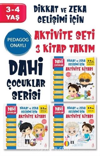 Dahi Çocuklar Aktivite Seti 3-4 Yaş 3 Kitap Takım