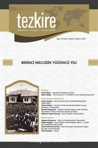 Tezkire Düşünce-Siyaset-Sosyal Bilim Dergisi Sayı:72 Mayıs-Haziran 2020