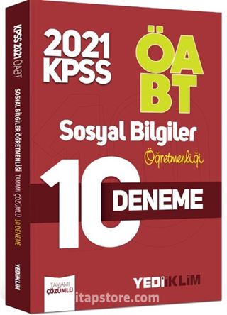 2021 ÖABT Sosyal Bilgiler Öğretmenliği Tamamı Çözümlü 10 Deneme