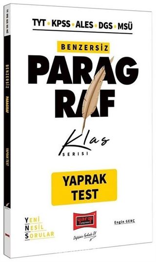 TYT KPSS ALES DGS Paragraf Benzersiz Yaprak Test Klas Serisi