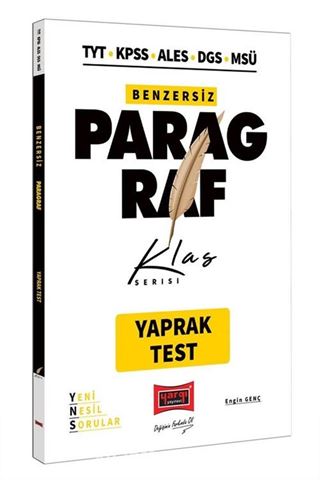 TYT KPSS ALES DGS MSÜ Benzersiz Paragraf Yaprak Test Klas Serisi