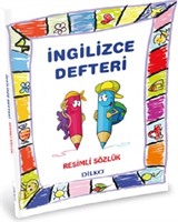 İngilizce Sözlüklü Defter İlkokul 1 2 3 4. Sınıf Renkli Resimli