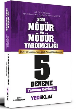 2021 MEB EKYS Müdür ve Müdür Yardımcılığı Tamamı Çözümlü 5 Deneme