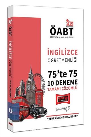 2021 ÖABT İngilizce Öğretmenliği 75'te 75 Tamamı Çözümlü 10 Deneme Sınavı