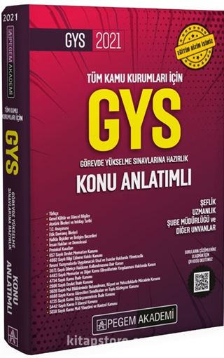 2021 GYS Tüm Kurumlar İçin Görevde Yükselme Sınavı Konu Anlatımlı