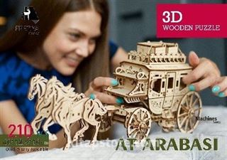 At Arabası Ahşap 3D Puzzle