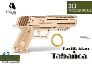 Lastik Atan Tabanca Ahşap 3D Puzzle