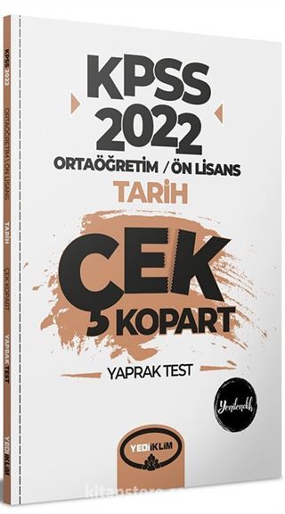 2022 KPSS Ortaöğretim Ön Lisans Genel Kültür Tarih Çek Kopart Yaprak Test