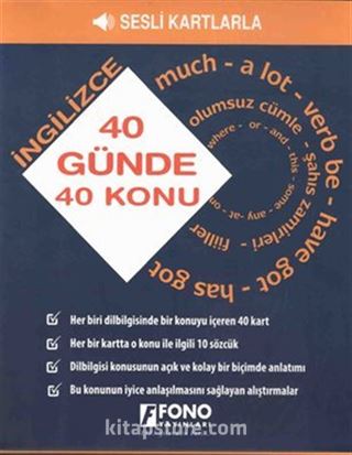 40 Günde 40 İngilizce Konu (Kelime Kartı)