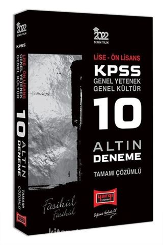 2022 KPSS Lise Önlisans 10 Altın Fasikül Deneme Sınavı