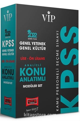 2022 KPSS VİP Genel Yetenek Genel Kültür Lise Ön Lisans Analizli Konu Anlatımlı Modüler Set