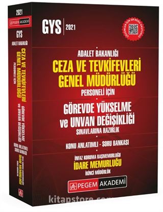 2021 Adalet Bakanlığı Ceza ve Tevkifevleri İnfaz Koruma Başmemurluğu-İdare Memurluğu-İkinci Müdürlük Hazırlık Kitabı