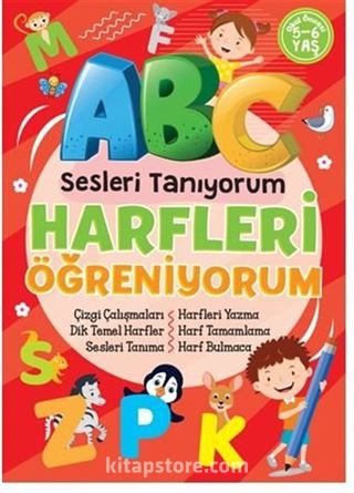 Sesleri Tanıyorum Harfleri Öğreniyorum / Çizgi Çalışmaları-Dik Temel Harfler-Sesleri Tanıma-Harfleri Yazma-Harf Tamamlama-Har Bulmaca