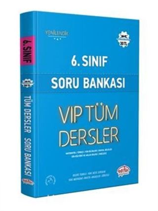 6.Sınıf Vıp Tüm Dersler Soru Bankası Mavi Kitap