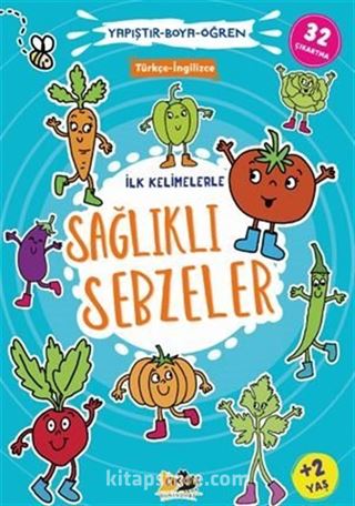 İlk Kelimelerle Sağlıklı Sebzeler Yapıştır - Boya - Öğren