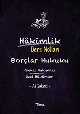 İmtiyaz Borçlar Hukuku Genel Hükümler- Özel Hükümler Hakimlik Ders Notları